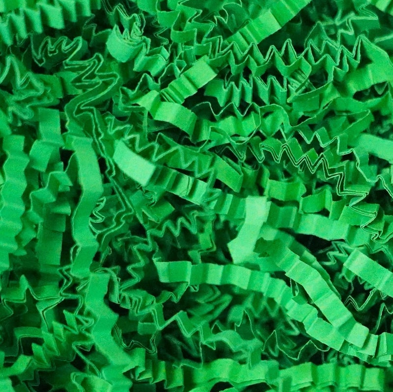 Bobobag - 2LB Crinkle Cut Paper Shred Filler Recyclable Gift Wrap Confetti Raffia Grass Shred Paper for Easter Baskets Filler Creative Eggs Decor (Green) - Image 1